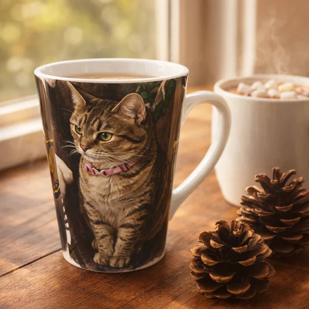 Custom Watercolor Pet Illustration Latte Mug 12oz